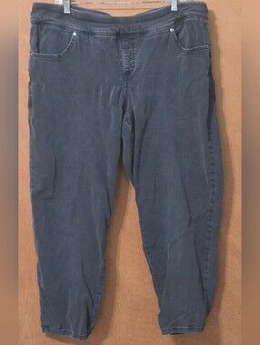 Terra & Sky Black High-Waist Stretchy Pull-On Jeans Size  1X (16W - 18W) Petite